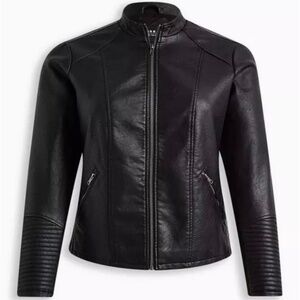 Torrid Faux Leather Collarless Moto Jacket Size 2 (18/20)
